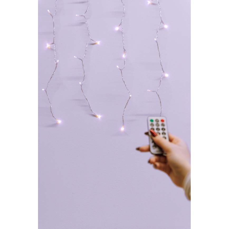 LED Ljusreglerad utomhus Julgardin CURTAIN 360xLED/8,4W/230V 2x2 m IP44 varm vit + fjärrkontroll