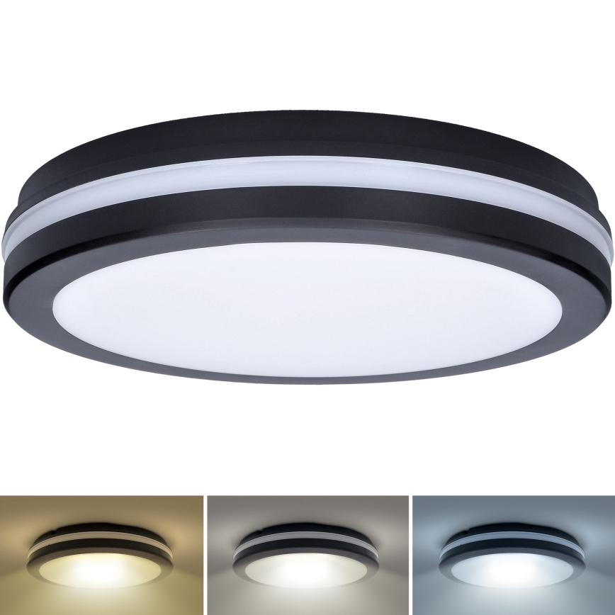 LED Ljusreglerad utomhus tak belysning LED/18W/22W/26W/230V 3000/4000/6500K IP65 svart