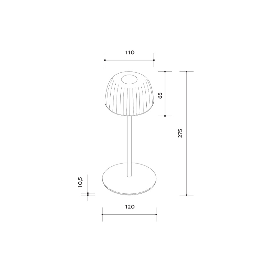 LED Ljusreglerad utomhus uppladdningsbar bordslampa VIVIEN LED/3W/5V 2700K 1600 mAh IP54 svart
