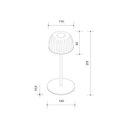 LED Ljusreglerad utomhus uppladdningsbar bordslampa VIVIEN LED/3W/5V 2700K 1600 mAh IP54 vit