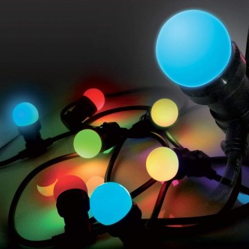 LED ljusslinga för utomhusbruk EASY CONNECT 8xE27 5m IP44 Flerfärgad