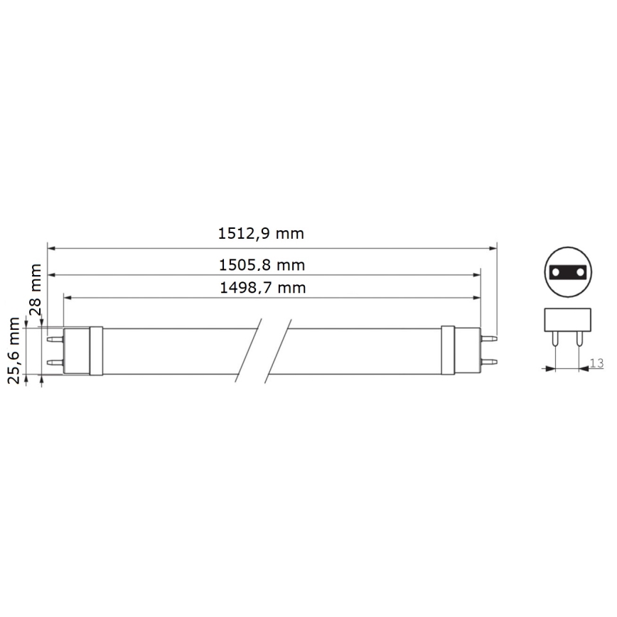 LED lLsrör Philips MASTER T8 G13/24W/80V 6500K 150 cm