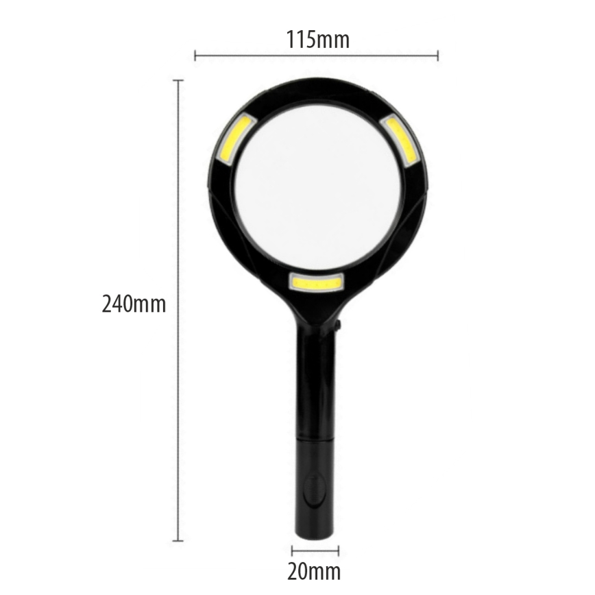 LED-lupp 3×ZOOM med LED-belysning LED/3W/2xAA IP22