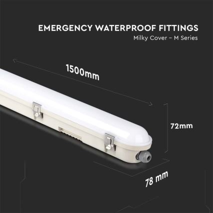 LED lysrör arbetsbelysning med nödmodul EMERGENCY LED/48W/230V 4000K 150cm IP65