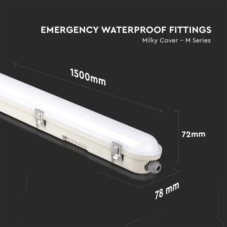 LED lysrör arbetsbelysning med nödmodul EMERGENCY LED/48W/230V 4000K 150cm IP65