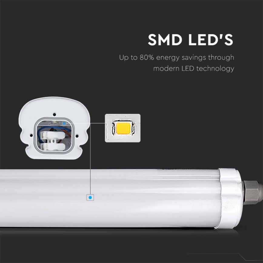 LED lysrör arbetsbelysning G-SERIES LED/18W/230V 6500K IP65 60 cm