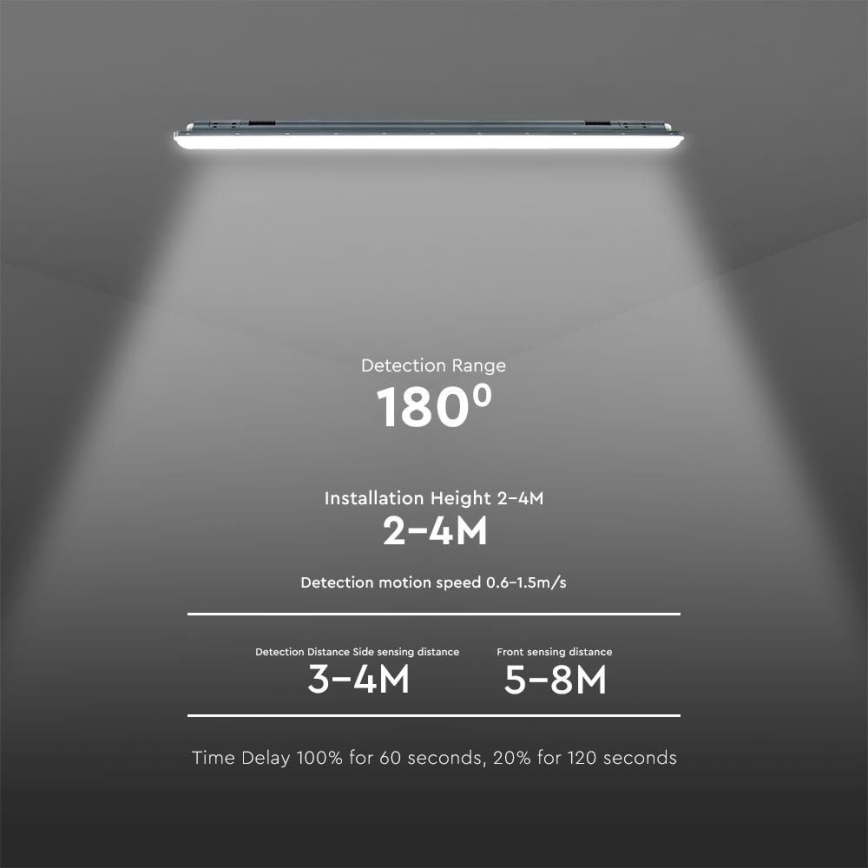 LED lysrör arbetsbelysning med sensor  X-SERIES LED/36W/230V 6500K 120 cm IP65
