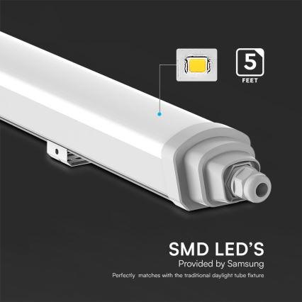 LED lysrör arbetsbelysning SAMSUNG CHIP LED/48W/230V 6500K IP65 150 cm