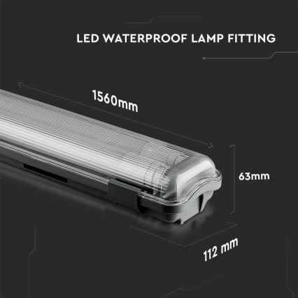 LED lysrör arbetsbelysning T8 2xG13/22W/230V IP65 6400K 156 cm