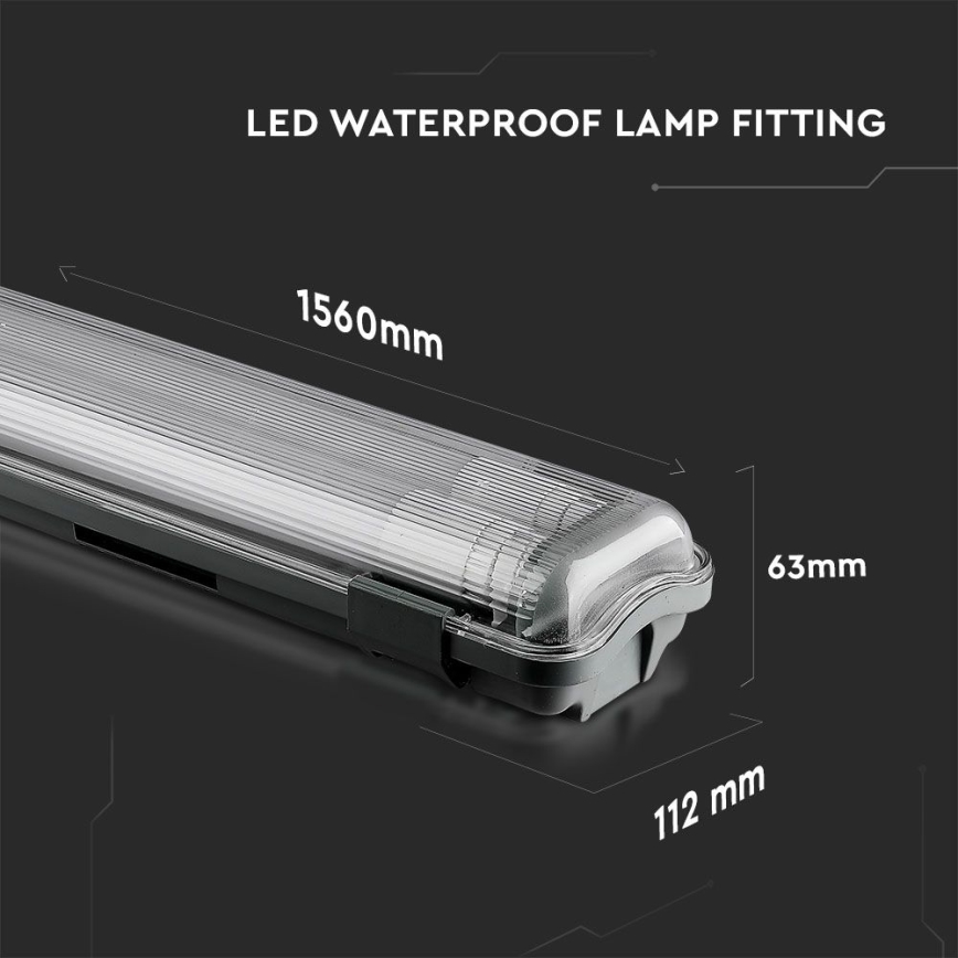 LED lysrör arbetsbelysning T8 2xG13/22W/230V IP65 6400K 156 cm