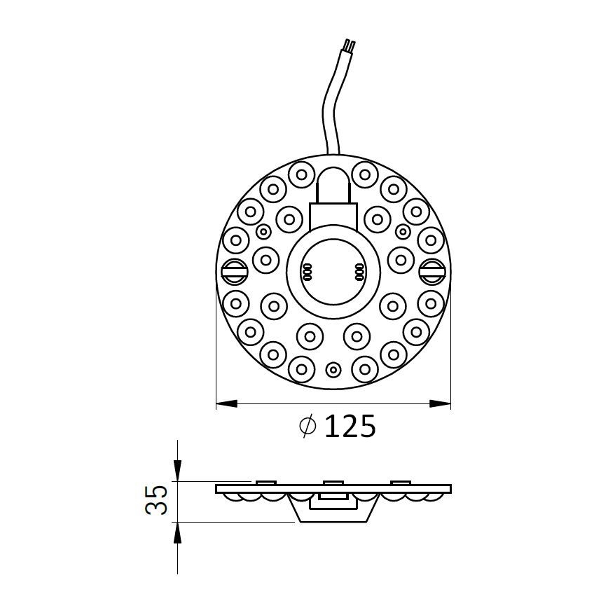 LED-magnetisk modul LED/12W/230V Ø 12,5 cm 2700/3000/4000/5000/6500K