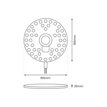 LED Magnetisk modul LED/20W/230V diameter 16,5 cm 3000K