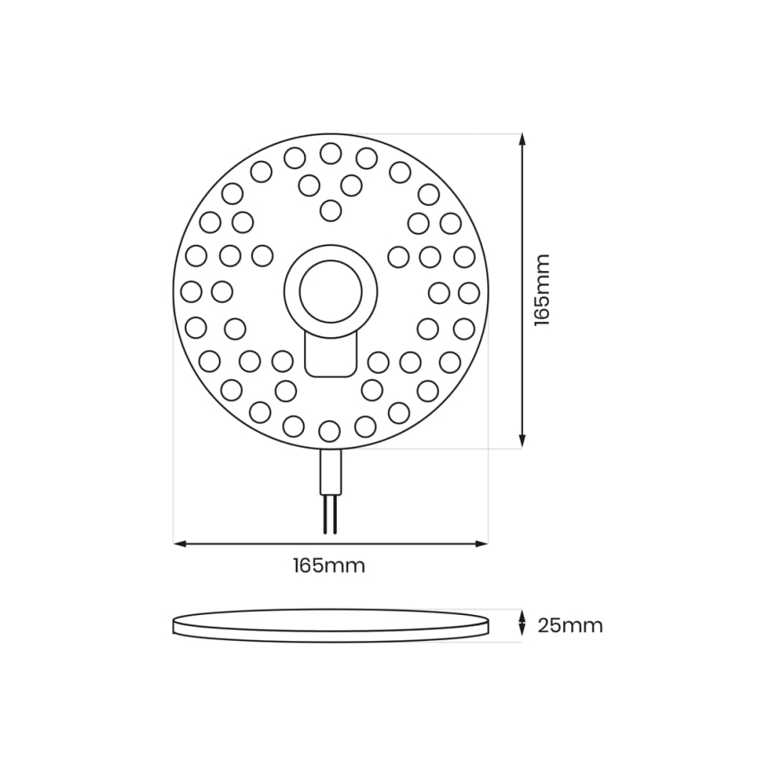 LED Magnetisk modul LED/20W/230V diameter 16,5 cm 3000K