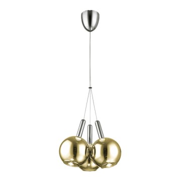 LED med upphängningsrem BALLS 3xLED/5W230V gyllene/matt krom