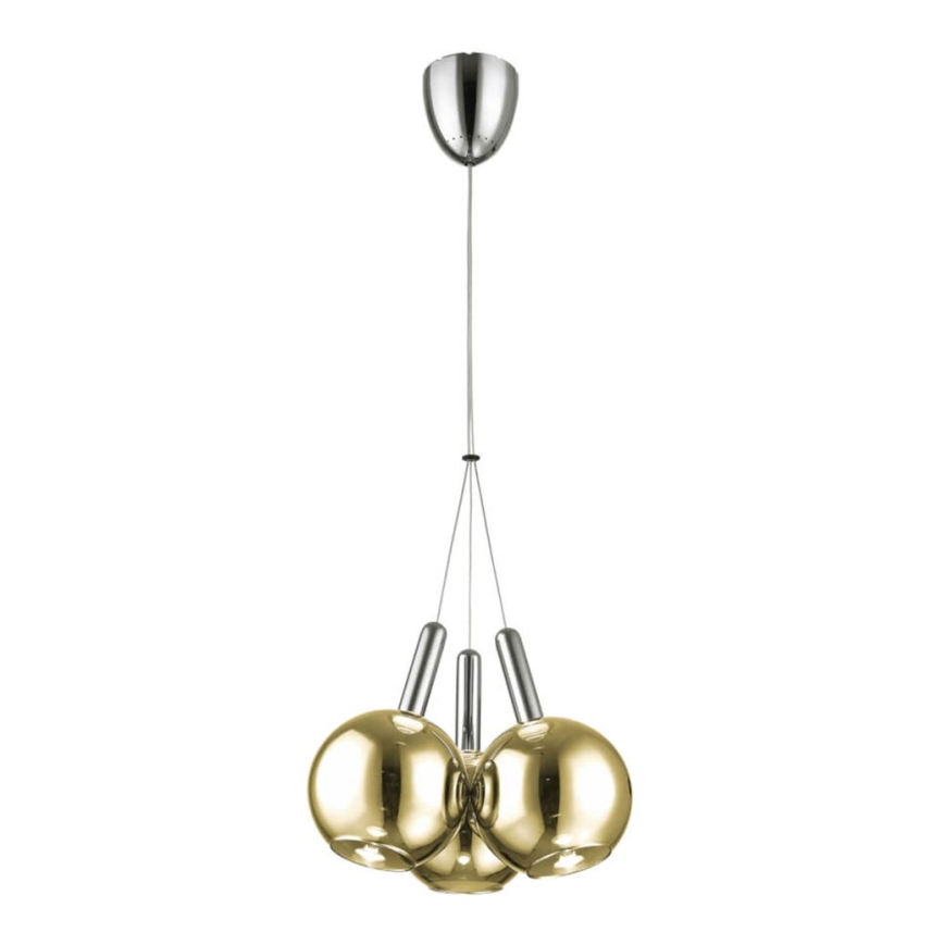 LED med upphängningsrem BALLS 3xLED/5W230V gyllene/matt krom