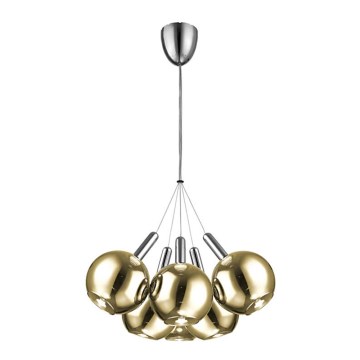 LED med upphängningsrem BALLS 6xLED/5W230V gyllene/matt krom