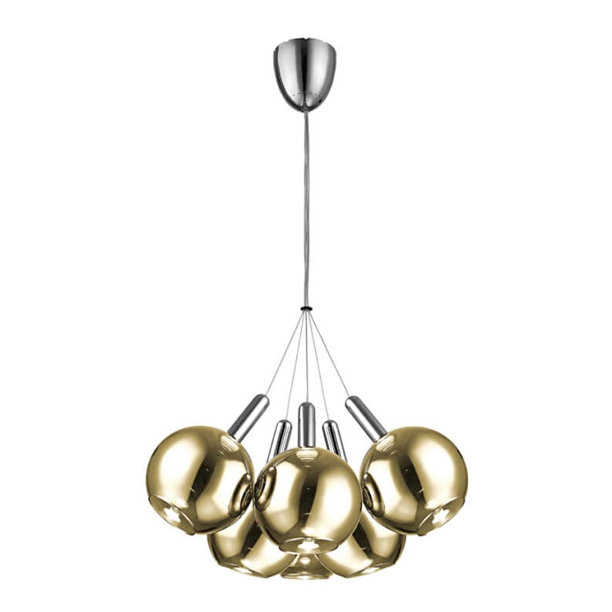 LED med upphängningsrem BALLS 6xLED/5W230V gyllene/matt krom
