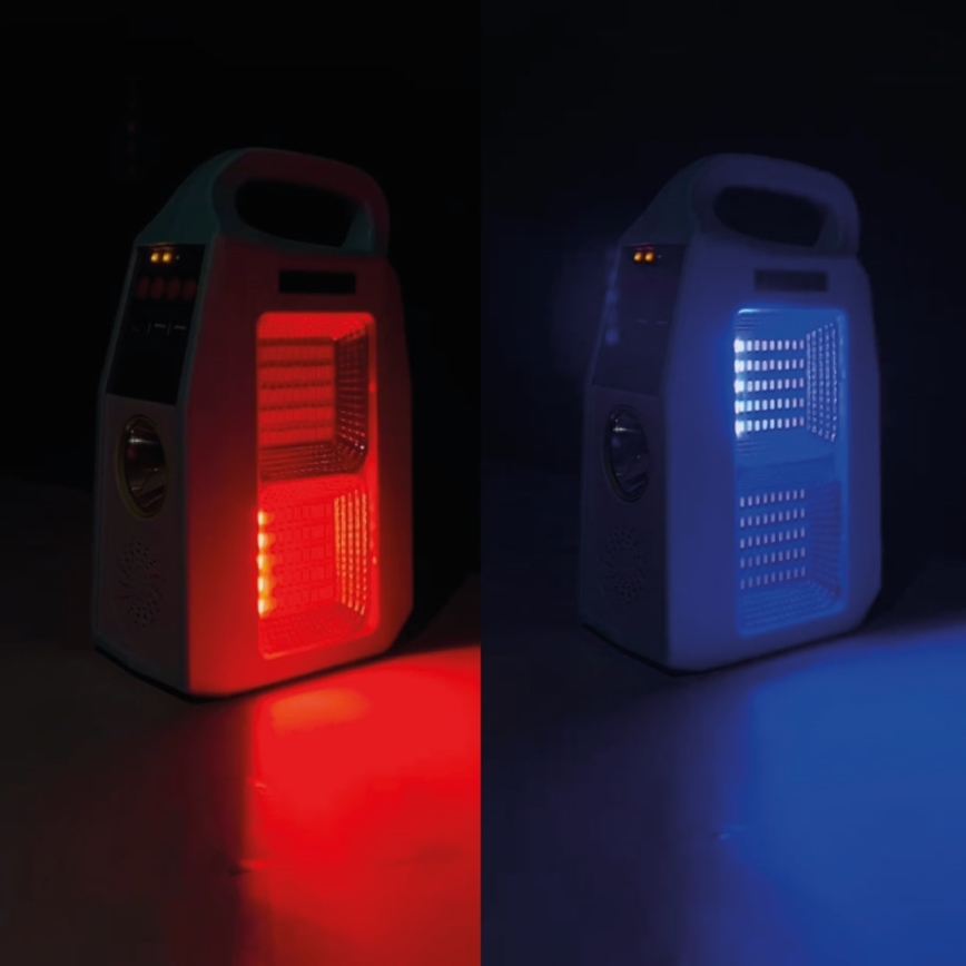 LED Multifunktionell solcell lampa med en högtalare och power bank LED/5W/7200mAh IP65