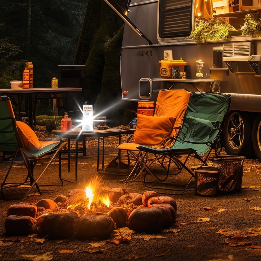 LED Multifunktionell solarlampa med högtalare och powerbank LED/5W/7200 mAh IP65
