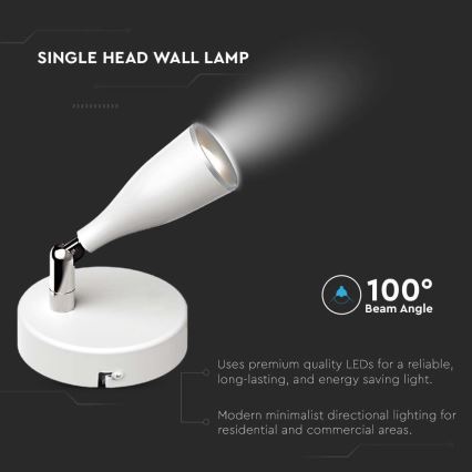 LED Nástěnná spotlight LED/4,5W/230V 4000K vit