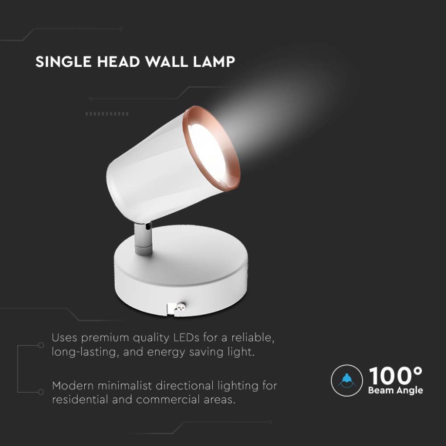 LED Nástěnná spotlight LED/5W/230V 3000K vit