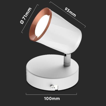 LED Nástěnná spotlight LED/5W/230V 3000K vit