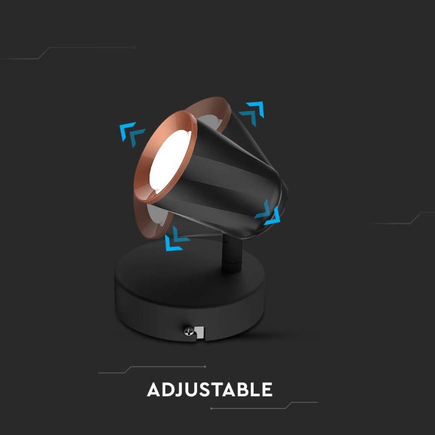 LED Nástěnná spotlight LED/5W/230V 4000K svart