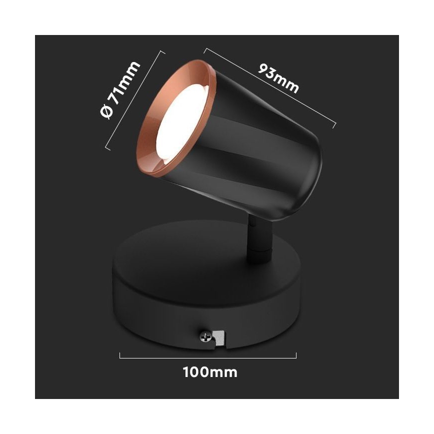 LED Nástěnná spotlight LED/5W/230V 4000K svart