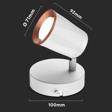 LED Nástěnná spotlight LED/5W/230V 4000K vit