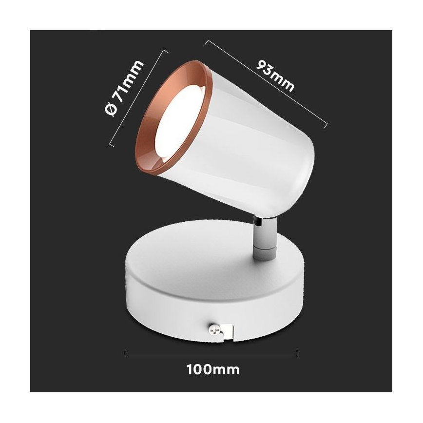 LED Nástěnná spotlight LED/5W/230V 4000K vit