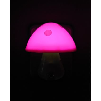 LED nattlampa för barn med skymningssensor LED/0,5W/230V flugsvamp