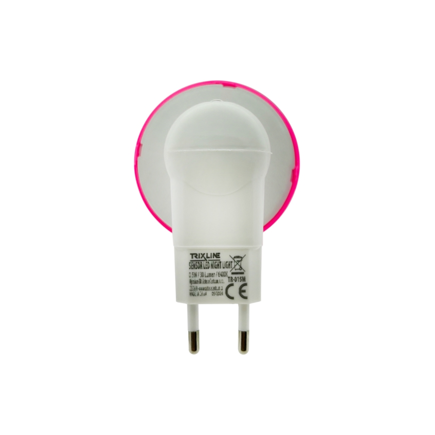 LED nattlampa för barn med skymningssensor LED/0,5W/230V flugsvamp