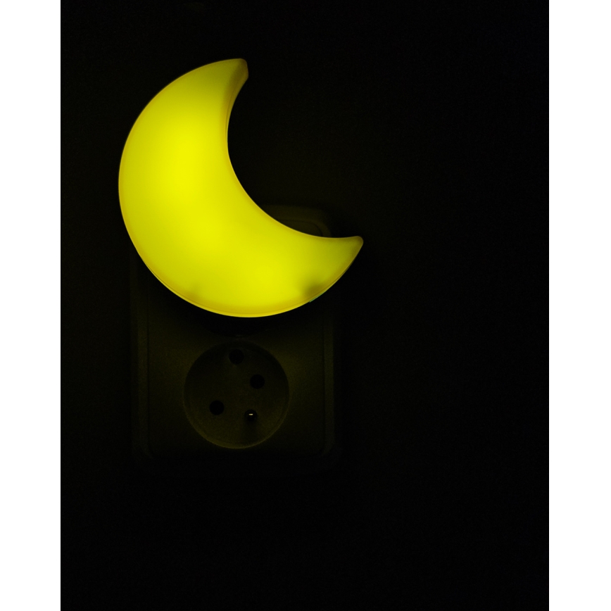 LED nattlampa för barn med skymningssensor LED/0,5W/230V måne