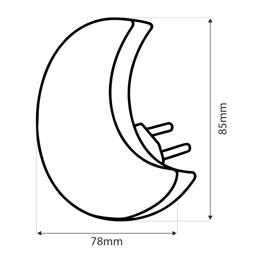 LED nattlampa för barn med skymningssensor LED/0,5W/230V måne