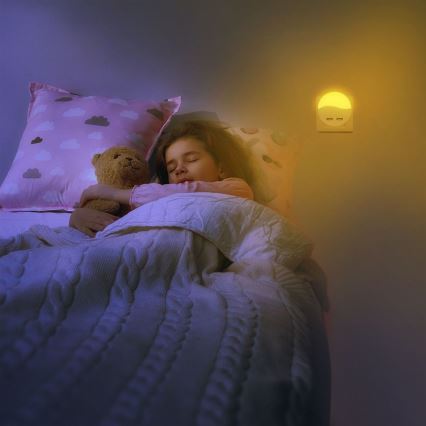 LED Nattlampa för uttag med skymningssensor 2xUSB LED/0,45W/230V 3000K