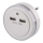 LED-nattlampa för vägguttag med ljussensor + 2 USB-portar, 3x LED, 0,3 W, 230 V