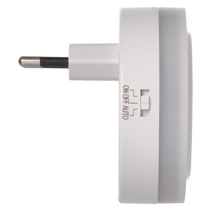 LED Nattlampa med en fotosensor för Uttag +2xUSB 3xLED/0,3W/230V