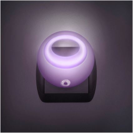 LED Nattlampa med sensor för vägguttag LED/1W/230V rosa