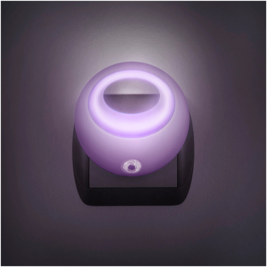 LED Nattlampa med sensor för vägguttag LED/1W/230V rosa