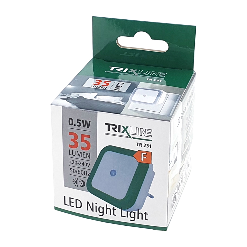 LED Nattlampa med sensor LED/0,5W/230V grön