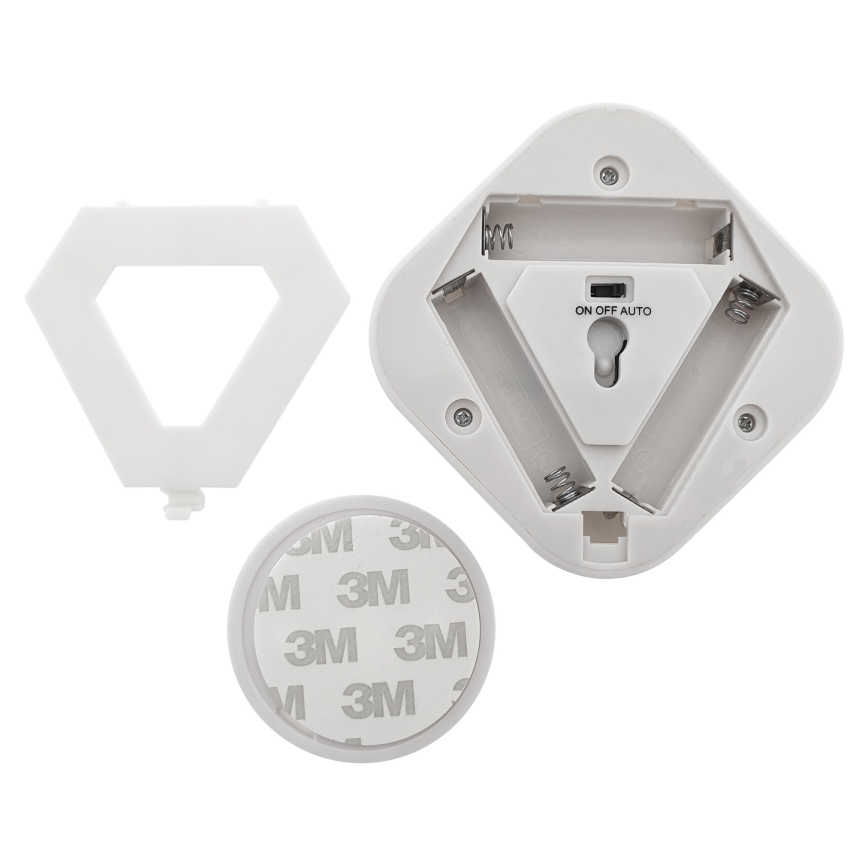 LED-nattlampa med sensor LED/0,5W/4,5V 3xAAA vit