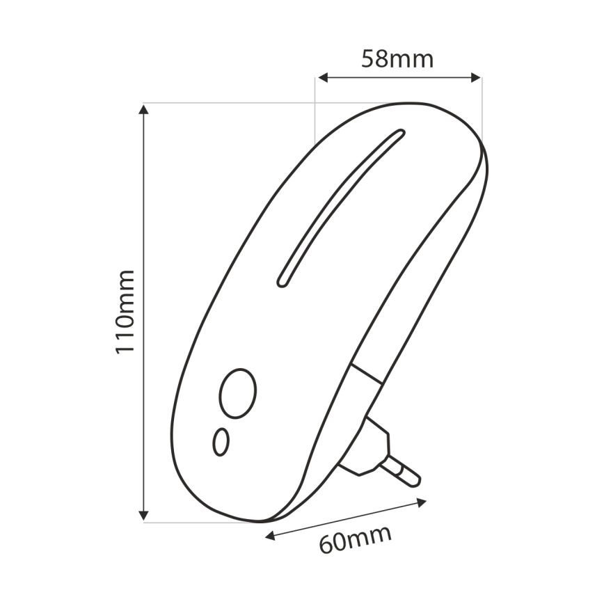 LED nattlampa med sensor LED/1W/230V vit