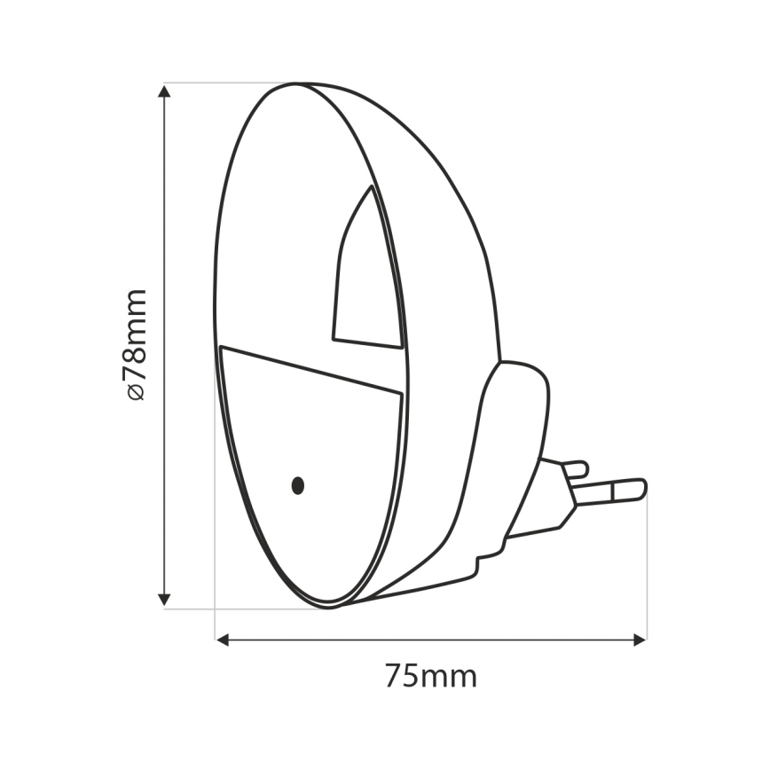 LED Nattlampa med skymningssensor LED/0,5W/230V vit