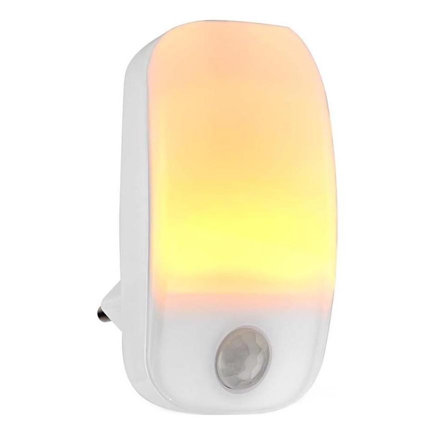 LED navigationslampa med stickkontakt med motion och skymningssensor LED/0,55W/230V vit