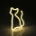 LED Neon väggdekoration CAT LED/3W/3xAA USB gul