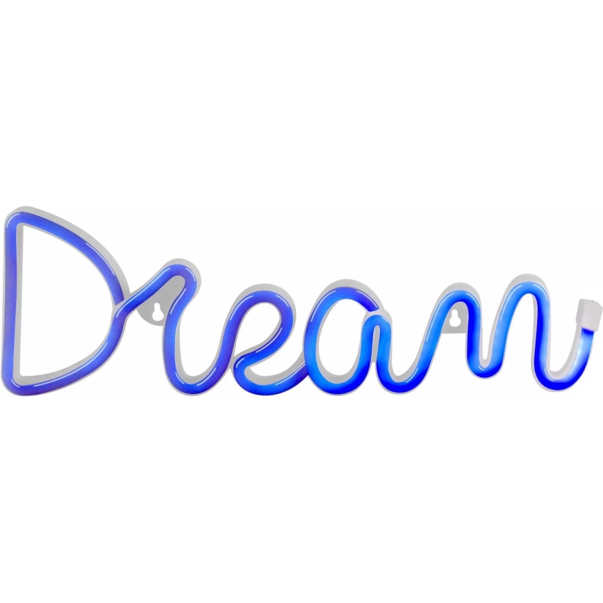 LED Neon väggdekoration DREAM LED/3W/3xAA USB blå