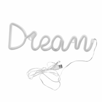 LED Neon väggdekoration DREAM LED/3W/3xAA USB blå