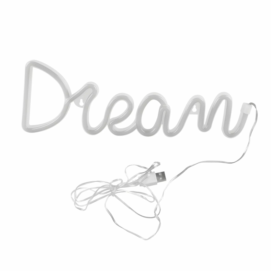 LED Neon väggdekoration DREAM LED/3W/3xAA USB blå