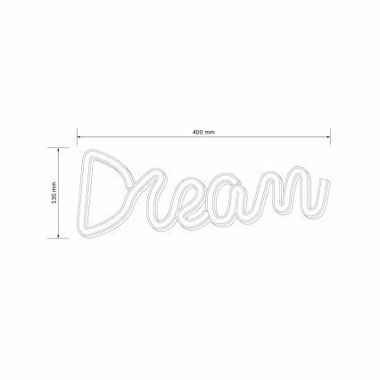 LED Neon väggdekoration DREAM LED/3W/3xAA USB blå