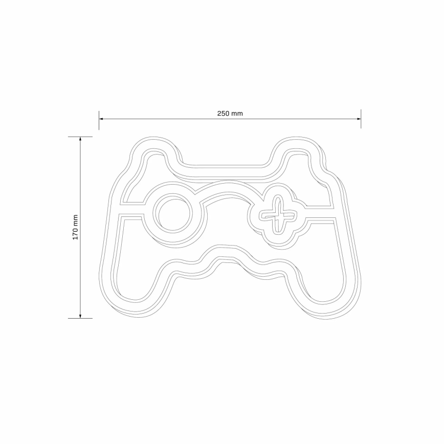 LED Neon väggdekoration GAME LED/3W/3xAA USB blå
